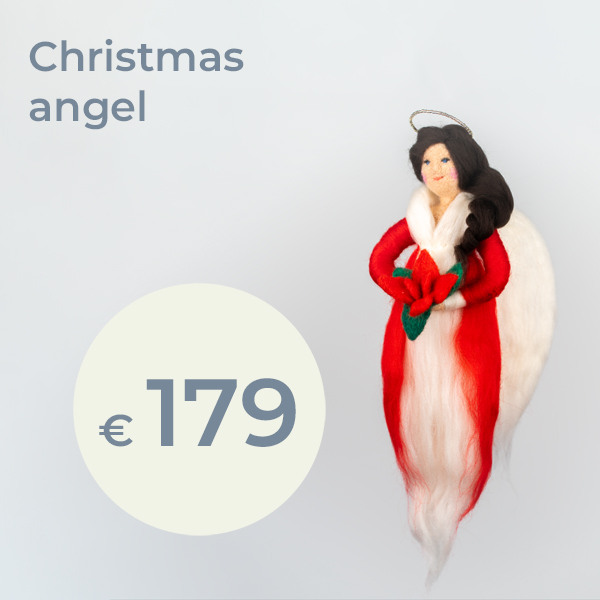 Your Christmas angel – a bringer of light for the most magical time of the year. This lovingly handcrafted angel brings warmth, peace, and a festive spirit into your home. Made with great care and heartfelt attention, it embodies the qualities of a true Christmas angel: protection, hope, light, and the quiet magic of this special season.  If desired, your angel can be given a personal touch – colors, small details, or individual customizations can be created entirely to your liking. This makes every Christmas angel a unique companion for the Advent and Christmas season.  A wonderful and meaningful gift for family, friends, or for yourself. Size: approx. 30 cm